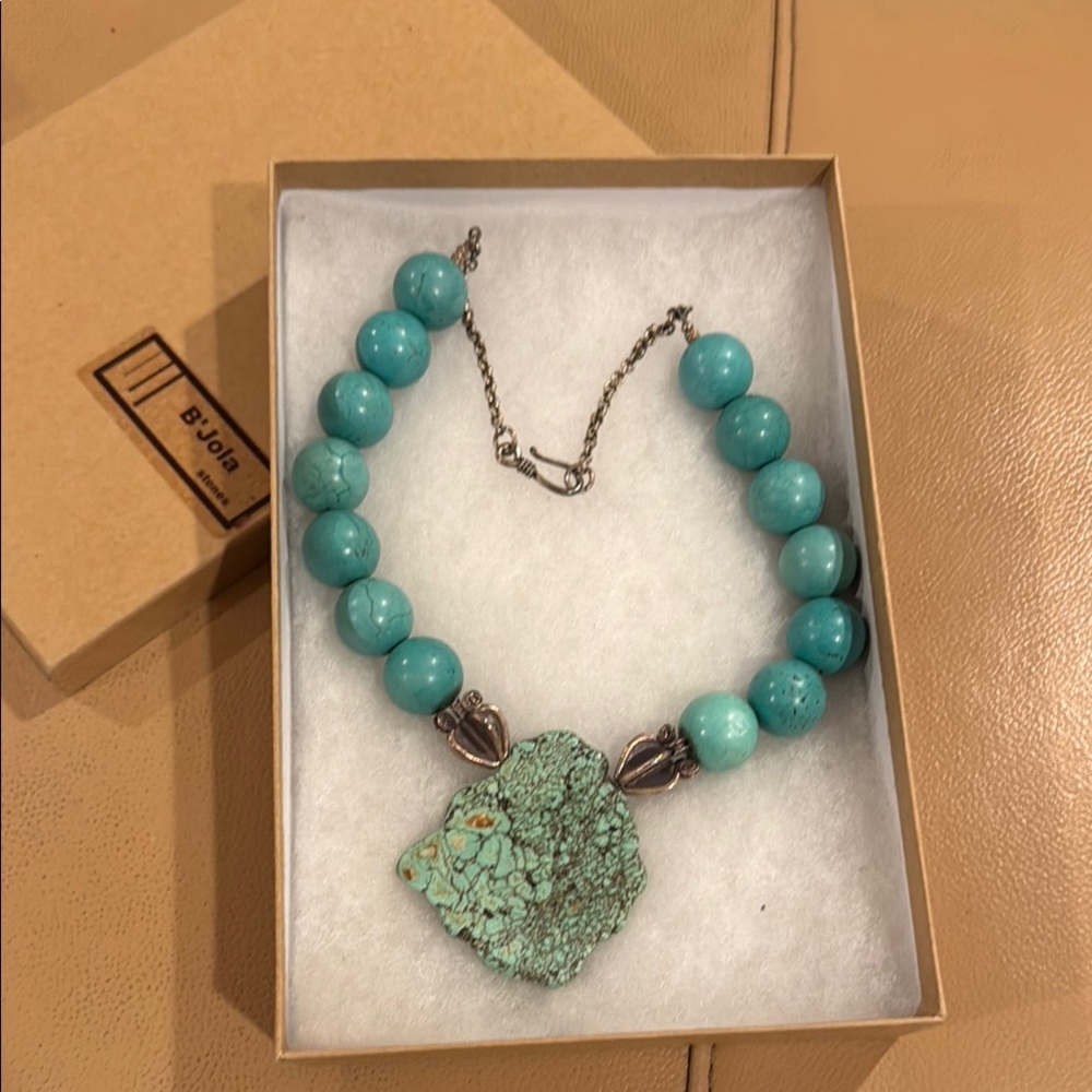 B’Jola Turquoise Beaded Necklace with Pendant